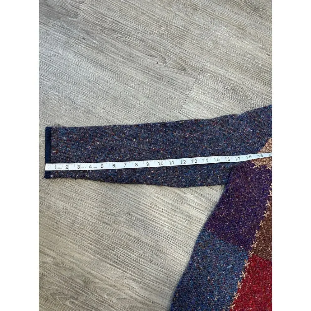 Vintage Christopher & Banks Hand Embroidered Patchwork Cardigan Sweater Womens M